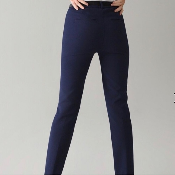 WHBM Petite Classic Comfort Stretch Slim Trouser Pant Navy Size 14P - Picture 1 of 4